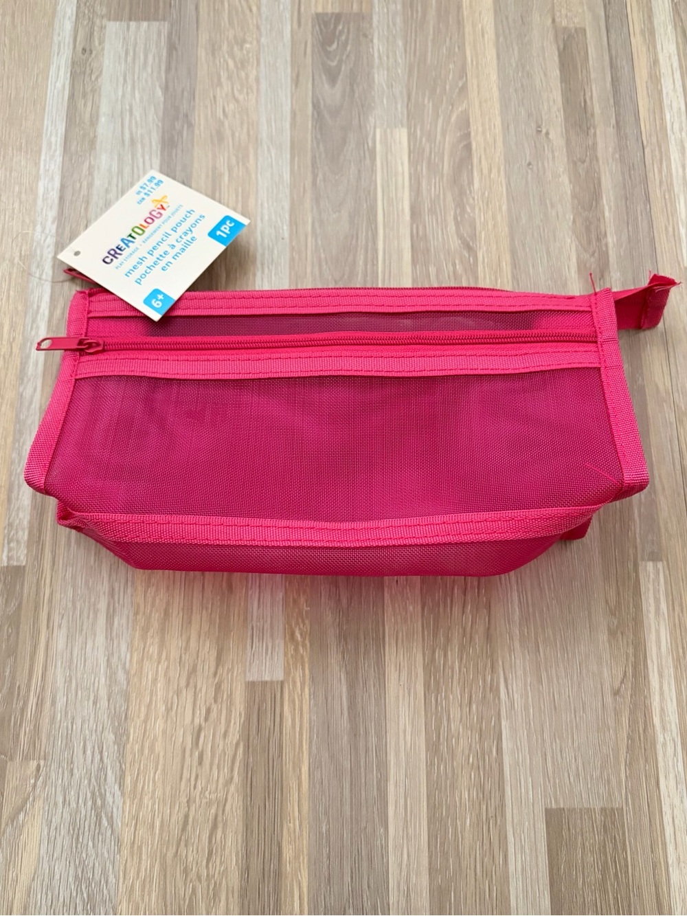 Hot Pink Mesh Zip Pouch🌺